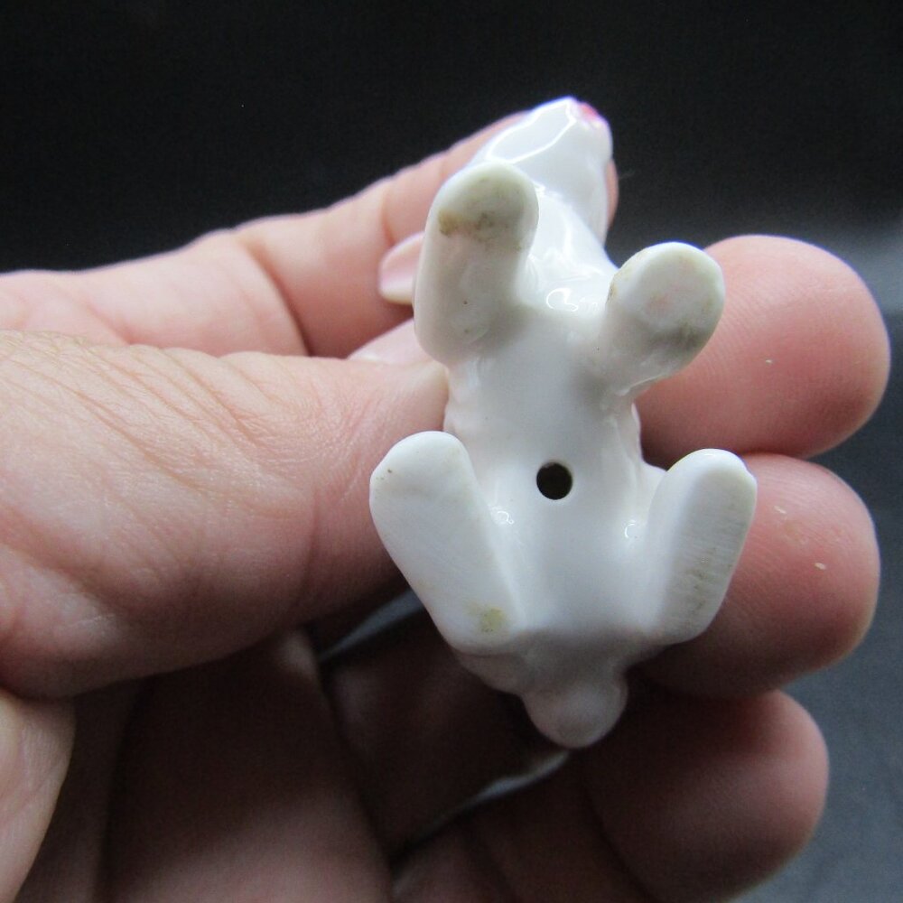 Miniature White Porcelain Rabbit Figurine - Picture 5 of 8